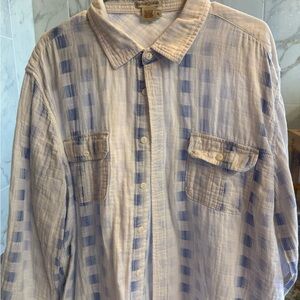 Carbon2Cobalt Blue and Beige Plaid Shirt